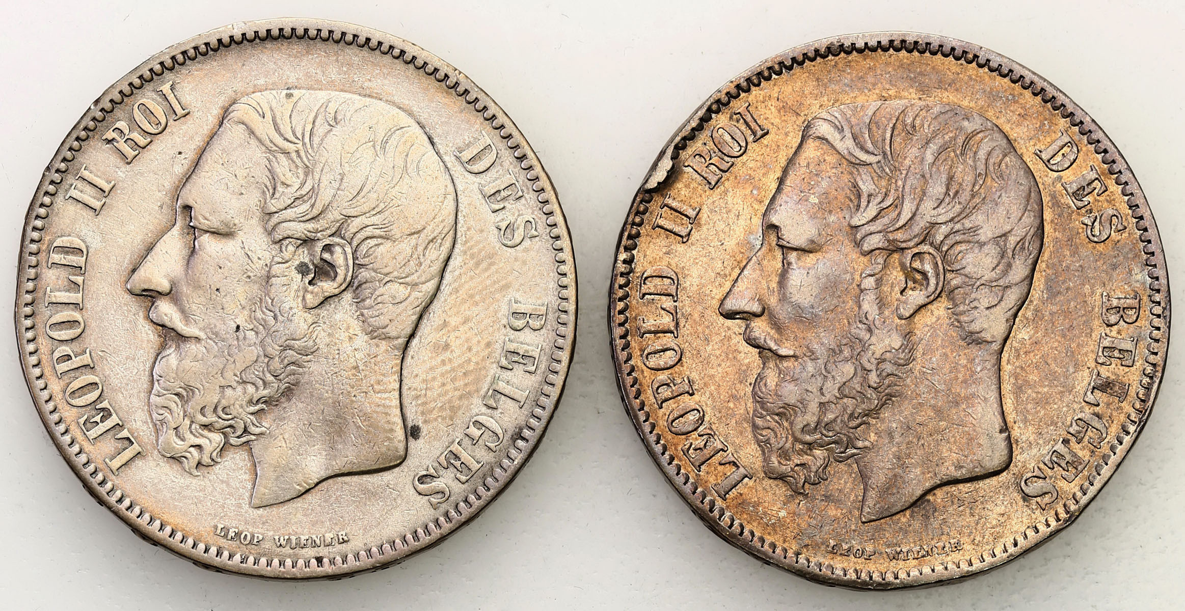 Belgia, Leopold II (1865-1909). 5 franków 1871, 1972, Bruksela